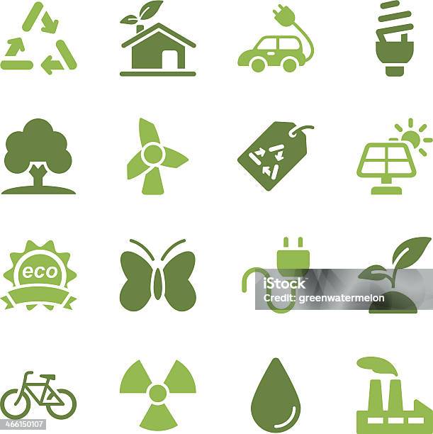 Ecology Icons Green Series Stock Illustration - Download Image Now - Icon Symbol, Dirt, Sustainable Resources