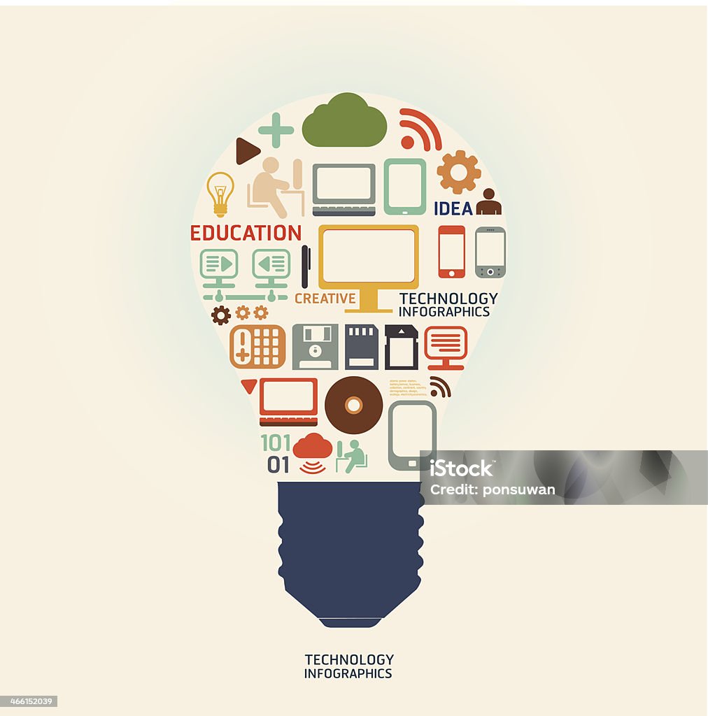 La tecnología de diseño de plantillas/puede utilizarse para infografías - arte vectorial de Abstracto libre de derechos