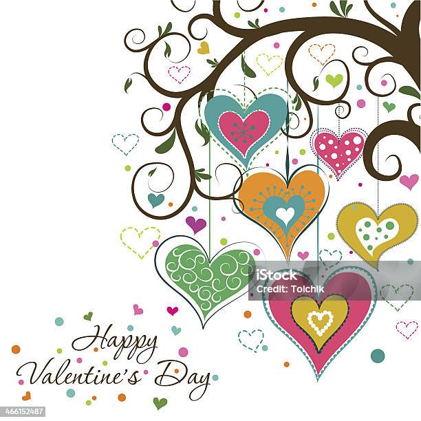 Template Valentine Greeting Card Stock Illustration - Download Image Now - Confetti, Floral Pattern, Flower