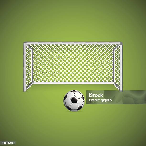 Goal Di Calcio E Palla - Immagini vettoriali stock e altre immagini di Ambientazione esterna - Ambientazione esterna, Aspirazione, Attrezzatura