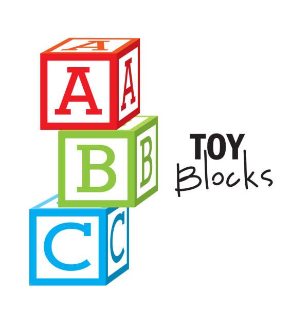 illustrations, cliparts, dessins animés et icônes de icônes de jouets - bébé cubes