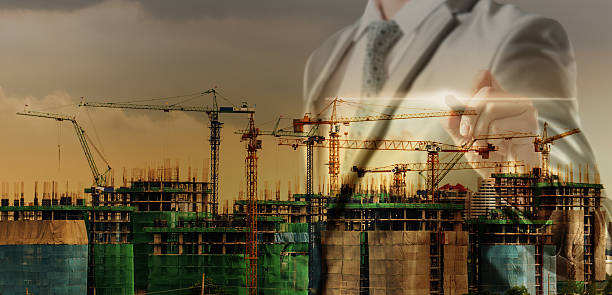 istock double layer of businessman and construction site, business conc 466155304