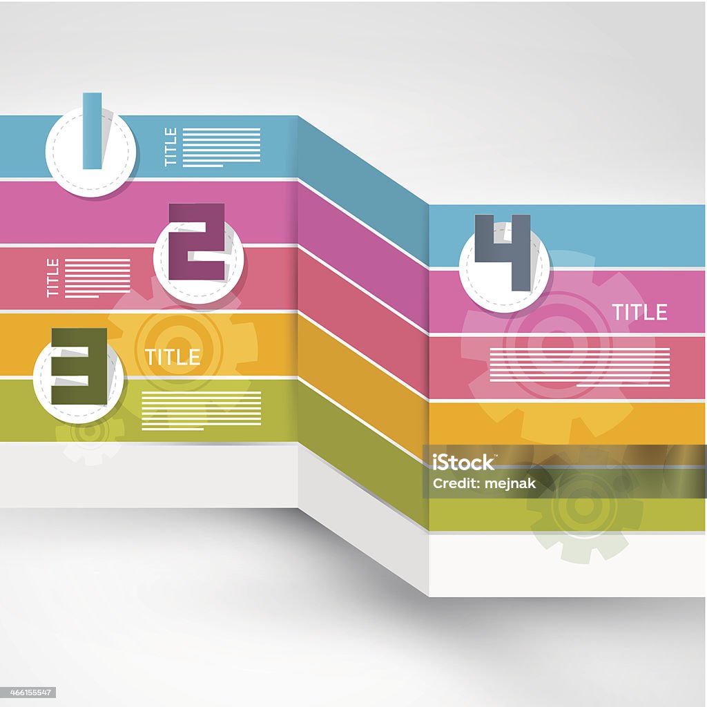 Fortschritt Schritte für Tutorial, Infografiken - Lizenzfrei Abstrakt Vektorgrafik