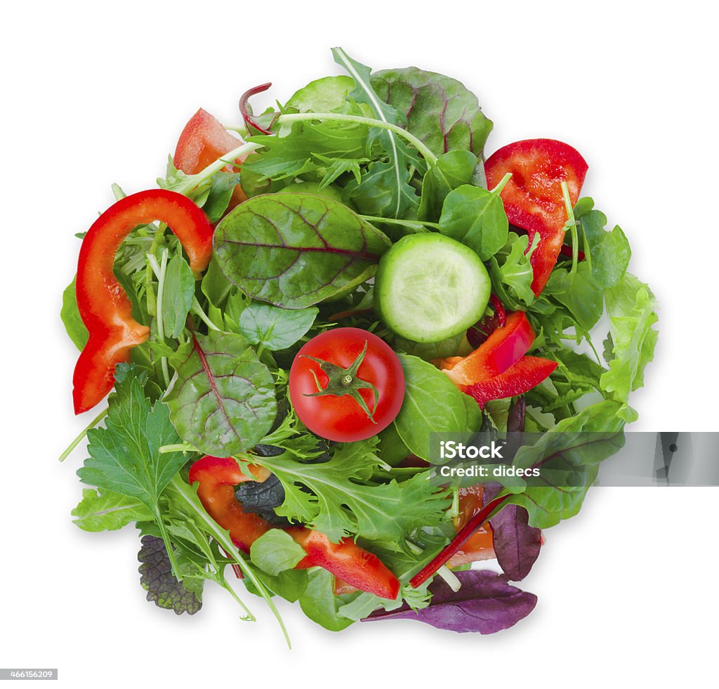 Spot of vegetarian food isolated on a white Arugula Stock Photo