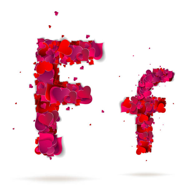 Letter F Made From Hearts Love Alphabet Stock Illustration - Download Image  Now - Abstract, Alphabet, Animal Heart - iStock