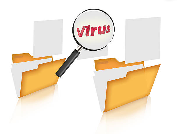 detecção de vírus - document exchanging sharing file imagens e fotografias de stock