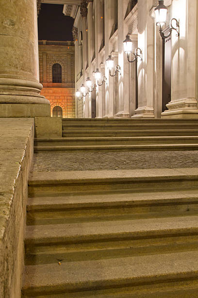 istock Historic staircase illuminated at night, Munich, Germany 466167767