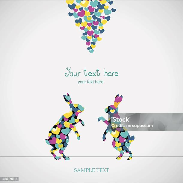 Template Rabbit Heart Rabbits With Heart Pattern Stock Illustration - Download Image Now ...
