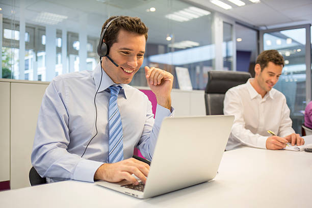 istock Businessman using laptop for a virtual meeting 466170743