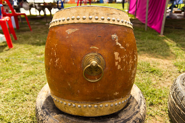 istock Old fashioned Thai drums musical instrument 466173103