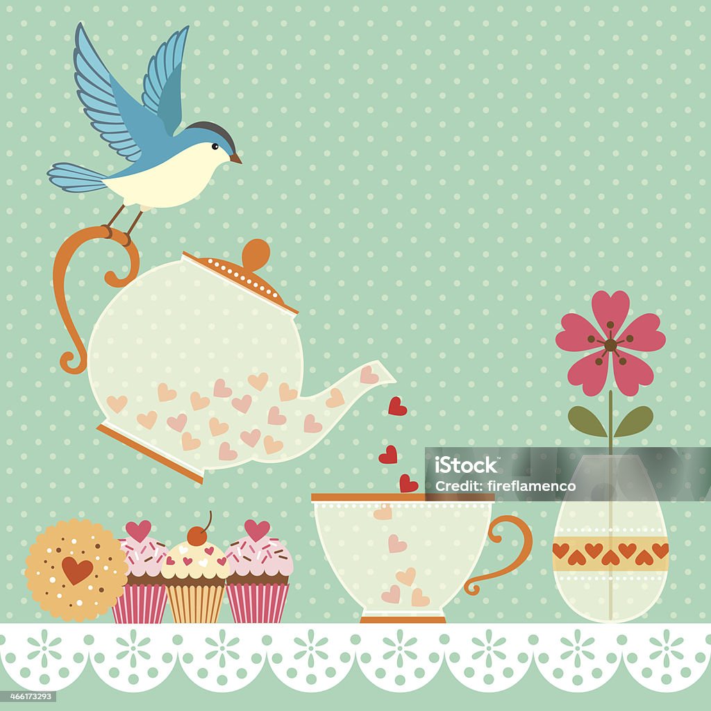 Tea time Cup of tea with love. Copy space for your text. Vector contains transparent objects. EPS 10. Afternoon Tea stock vector