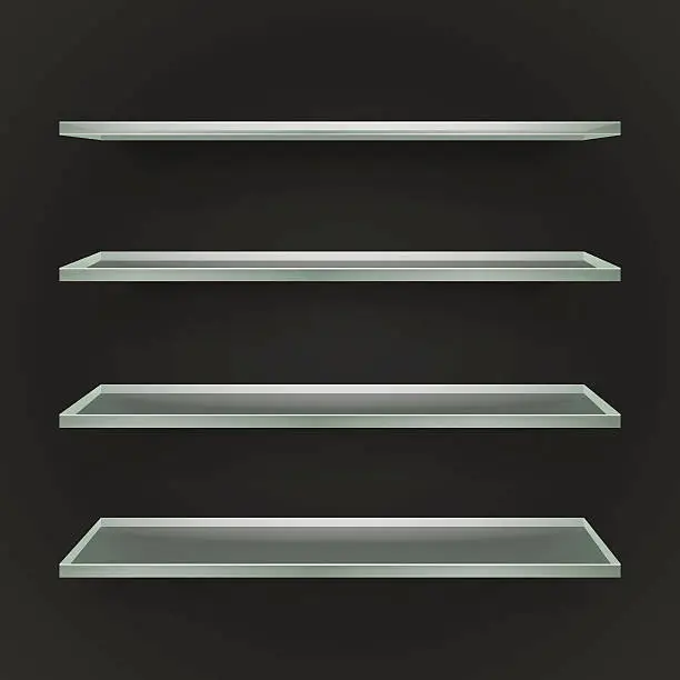 Vector illustration of Glass Bookshelves