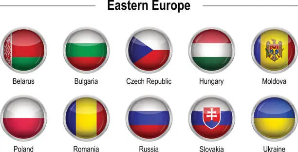 Vector illustration of Flags - Eastern Europe