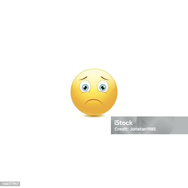 A Frowning Yellow Face Emoticon On A White Background Stock Illustration - Download Image Now