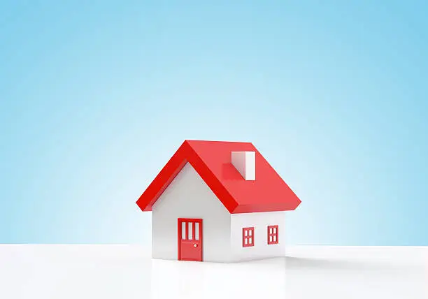 Photo of House on blue background