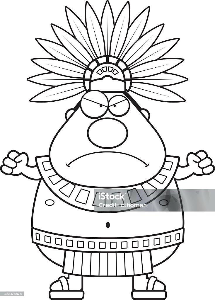 Aztec Anger Angry Cartoon Aztec King Stock Illustration - Download Image Now - 2015 ...