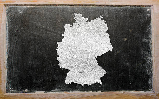 istock outline map of germany on blackboard 466179158