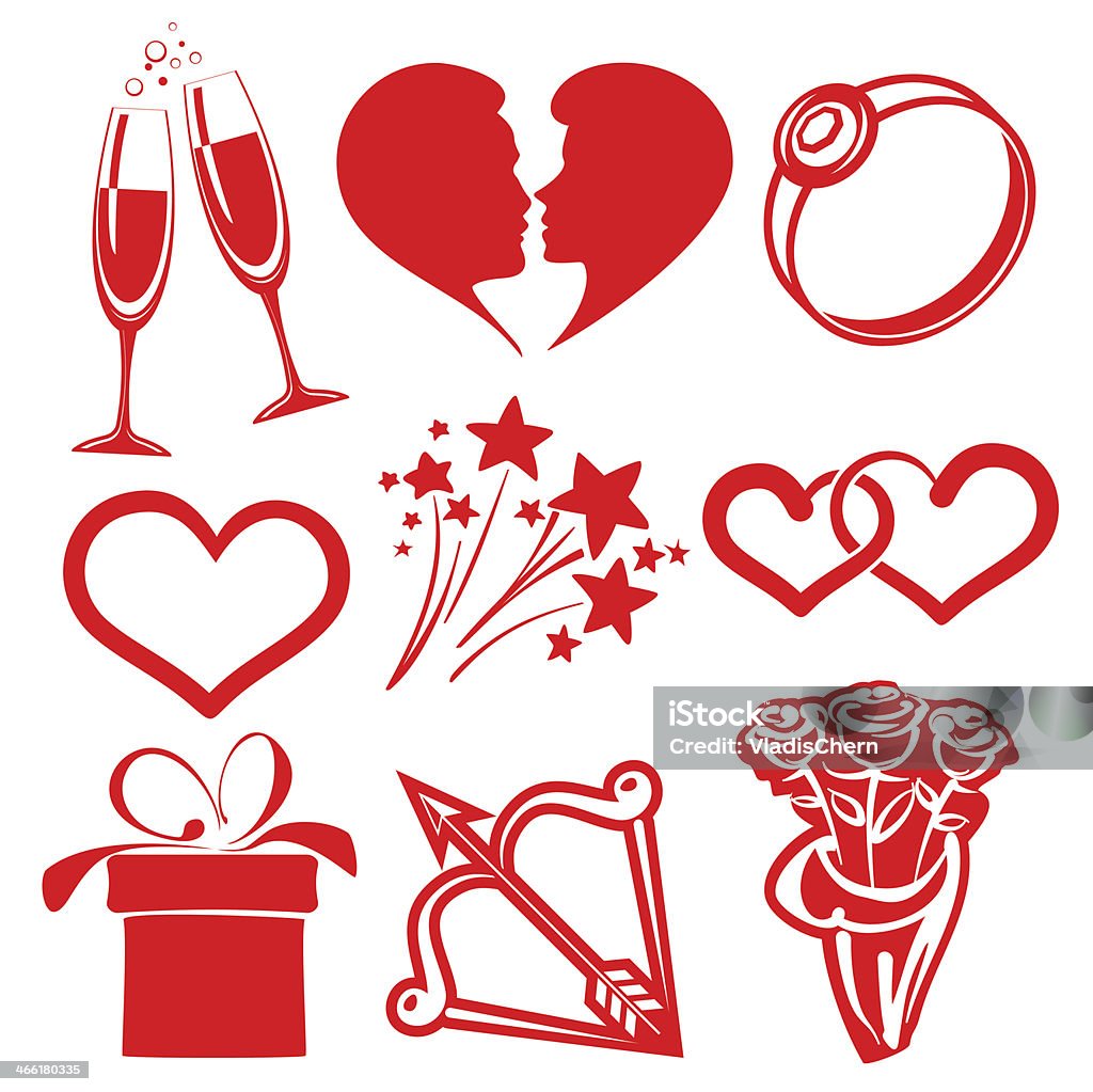 collection icône de la Saint-Valentin, illustrations vectorielles - clipart vectoriel de Amour libre de droits