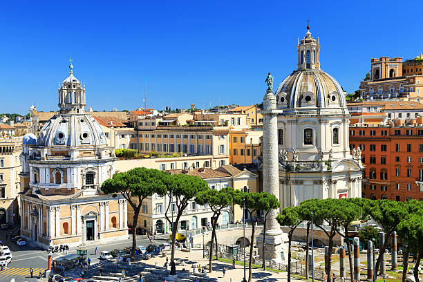 istock Trajan's Column and Santa Maria di Loreto church 466181433