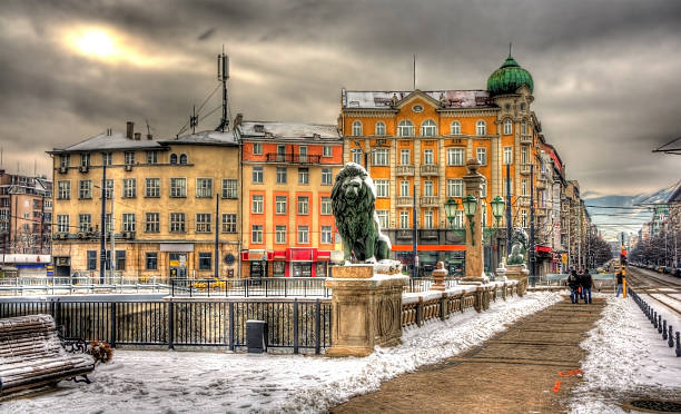 Lions Bridge in Sofia - Bulgaria Lions Bridge in Sofia - Bulgaria bulgarian culture bulgaria bridge river stock pictures, royalty-free photos & images