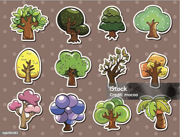 Sticker Brou Tree Tree Stickers Stock Illustration - Download Image Now - Agriculture ...