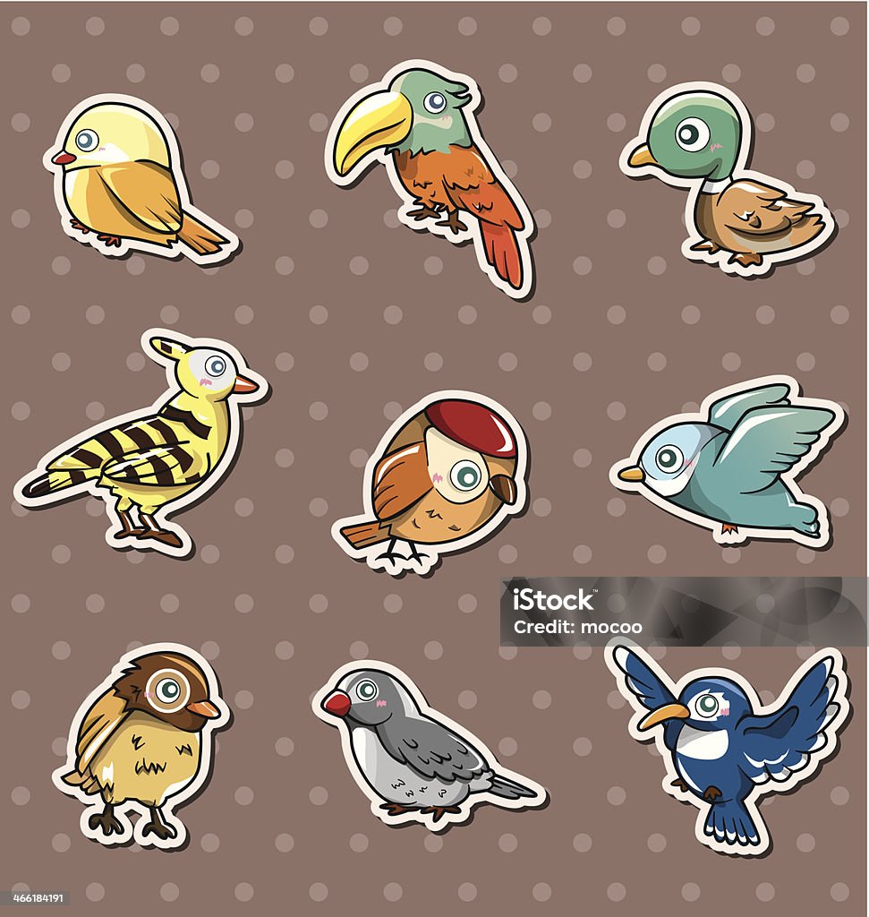 Cartoon Bird Stickers Stock Illustration - Download Image Now - Animal,  Beak, Bird - iStock