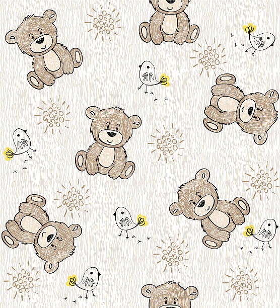Seamless Pattern Stock Illustration - Download Image Now - Baby - Human  Age, Teddy Bear, Bear - iStock