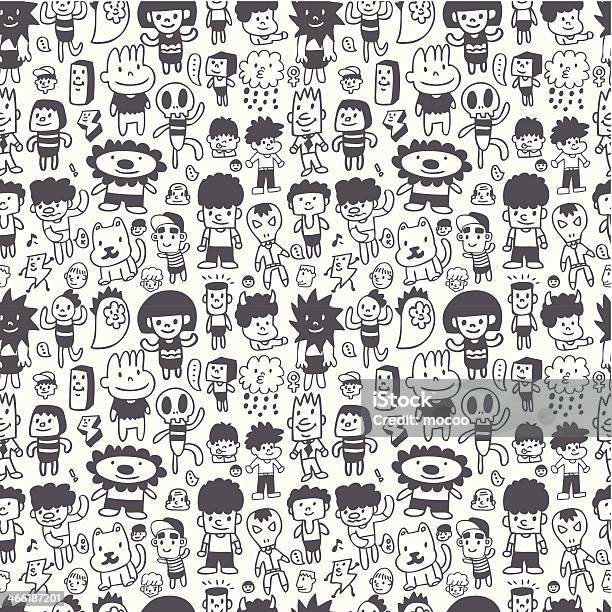 Cartoon Boy Pattern Seamless Cartoon Pattern Stock Illustration - Download Image Now ...