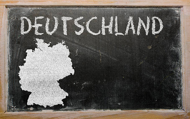 istock outline map of germany on blackboard 466187212
