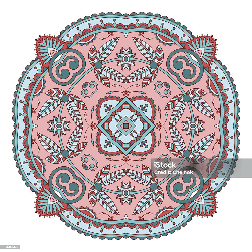 Vector round ornament. Vector illustration with vintage pattern for print, embroidery. Abstract stock vector