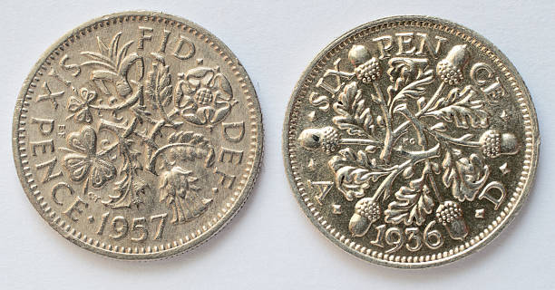 istock Two sixpences Queen Elizabeth and King George V reverse 466187884