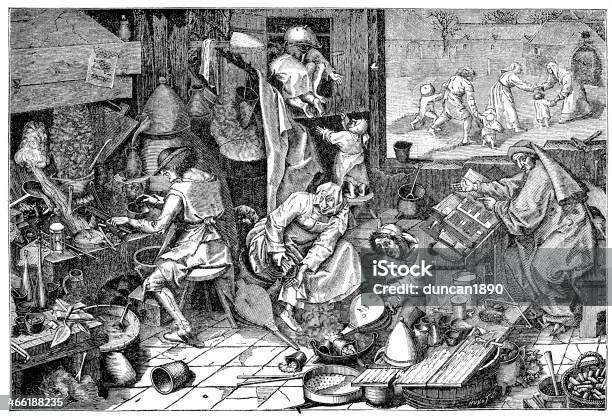 Vetores de O Alquimista De Laboratório e mais imagens de Alquimia - Alquimia, Alquimista, Século XVI