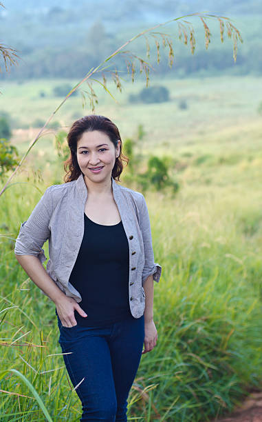 istock Pretty woman enjoying nature 466188807