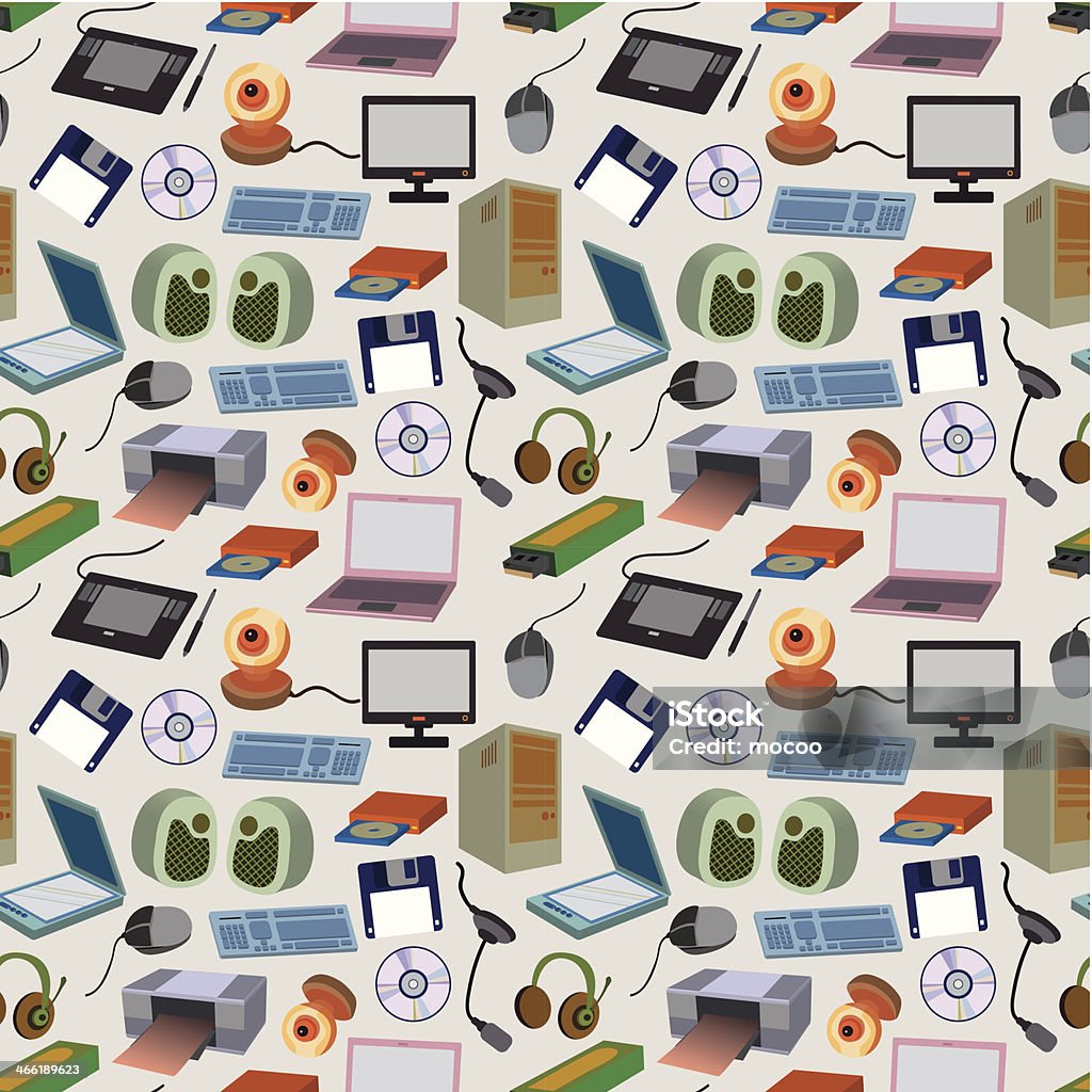 Computer Pattern Cute Seamless Computer Pattern Stock Illustration - Download Image Now ...