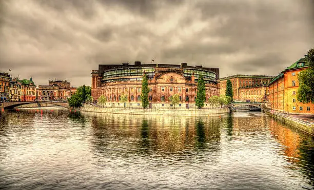 Swedish Parliament building in Stockholm