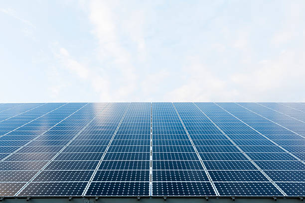 pannelli solari energia rinnovabile - solar power station sun panel energy foto e immagini stock