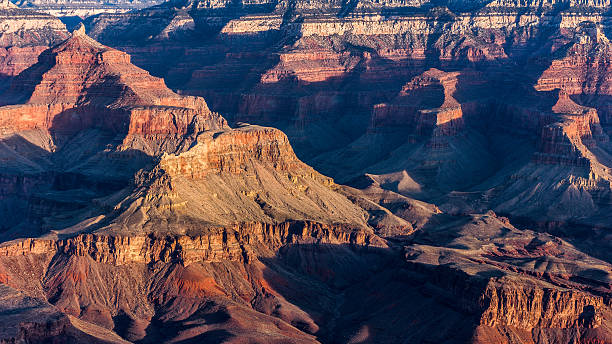 Sunrise of Grand Canyon South Rim in Matthew Point stock photo