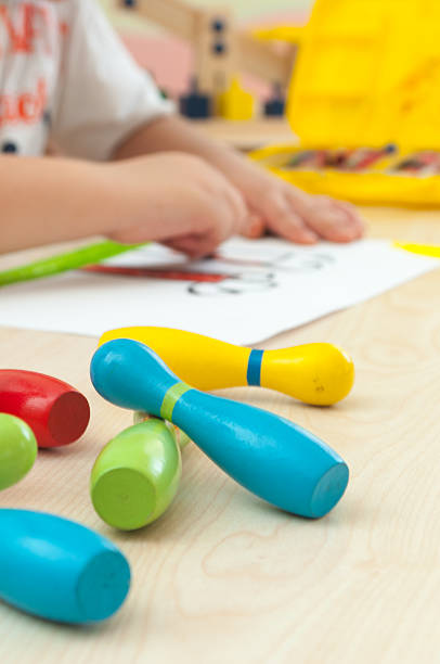 istock Child's drawing and coloring with crayons 466191103