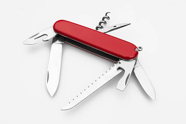 navaja del ejército rojo herramienta múltiple - penknife swiss culture work tool switzerland fotografías e imágenes de stock