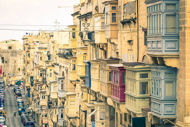istock Typical buildings and balconies in La Valletta Malta 466193574