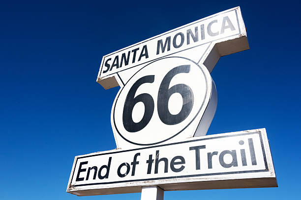 route 66 koniec ścieżki - route 66 road sign california zdjęcia i obrazy z banku zdjęć