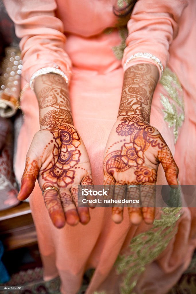 Femme Mehndi Henna Hands Photograph of Mehndi on a woman's hands. 2015 Stock Photo