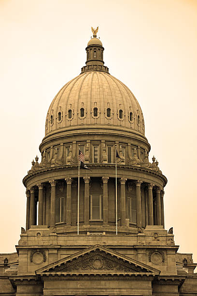 capitólio do estado de idaho, boise. fundo sépia - idaho boise state idaho state capitol imagens e fotografias de stock