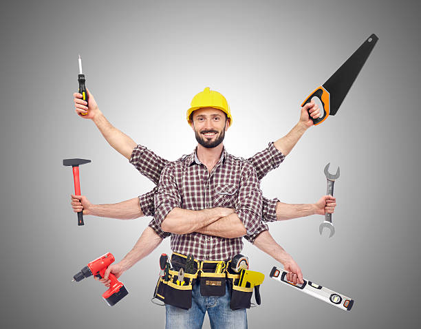 com ferramentas de operador - multi tasking craftsperson work tool men - fotografias e filmes do acervo