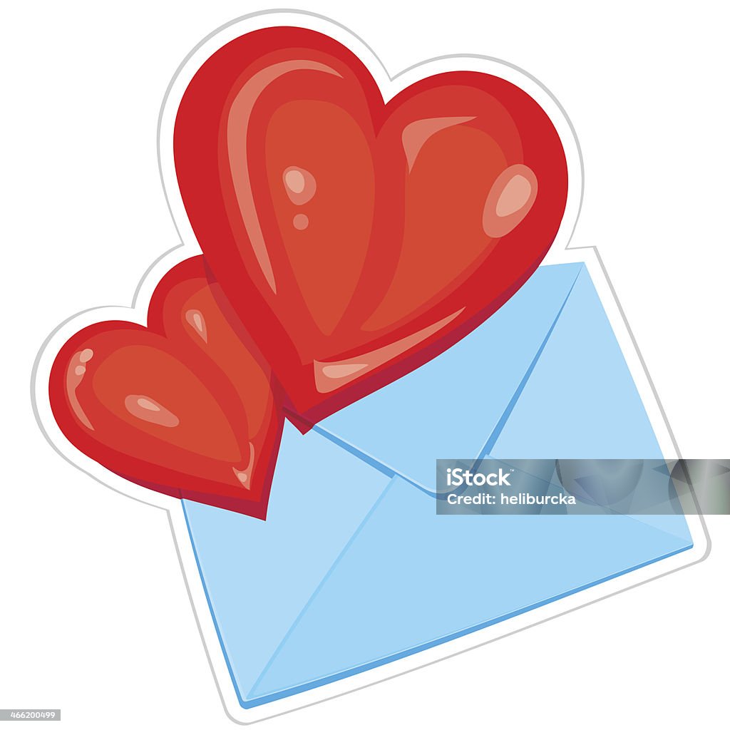 hearts and envelope icon with red hearts and the mail envelope Animal Heart stock vector