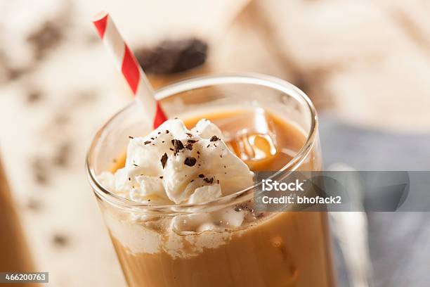 Fancy Iced Coffee With Cream Stock Photo - Download Image Now - Brown, Cafe, Caffeine