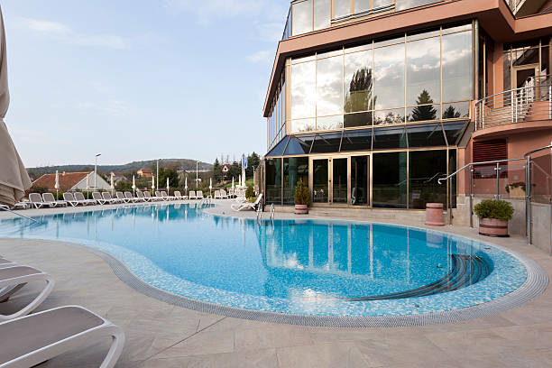 istock Pool in front of hotel 466201060
