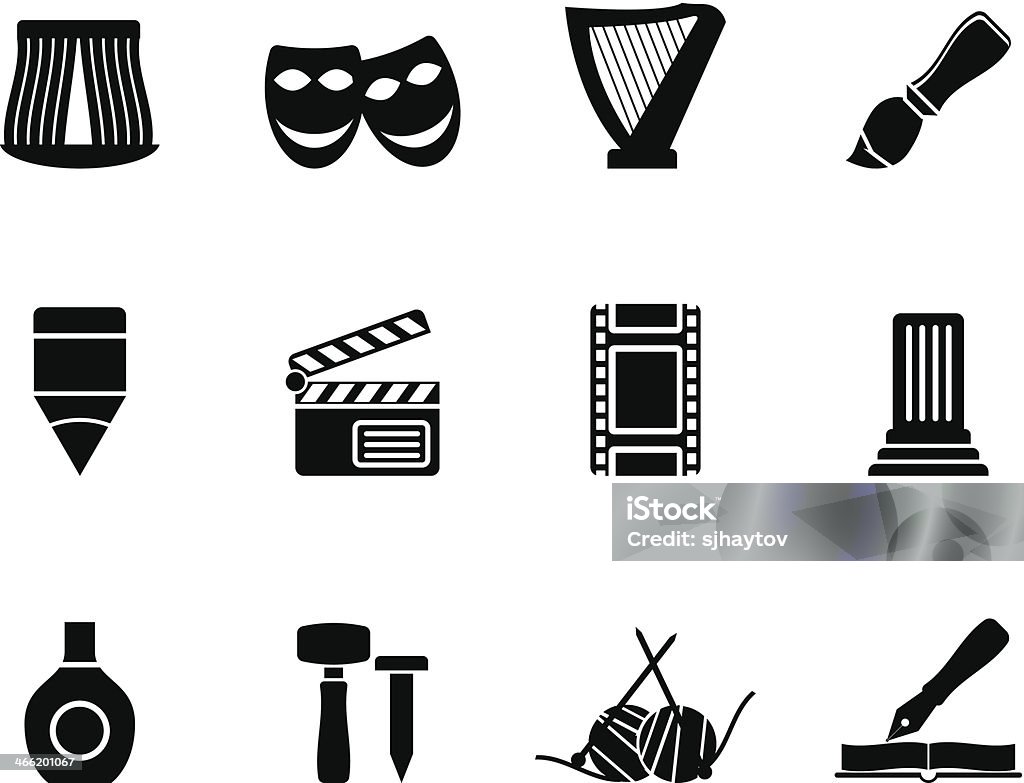 Silhouette Different kind of art icons Silhouette Different kind of art icons - vector icon set Abstract stock vector