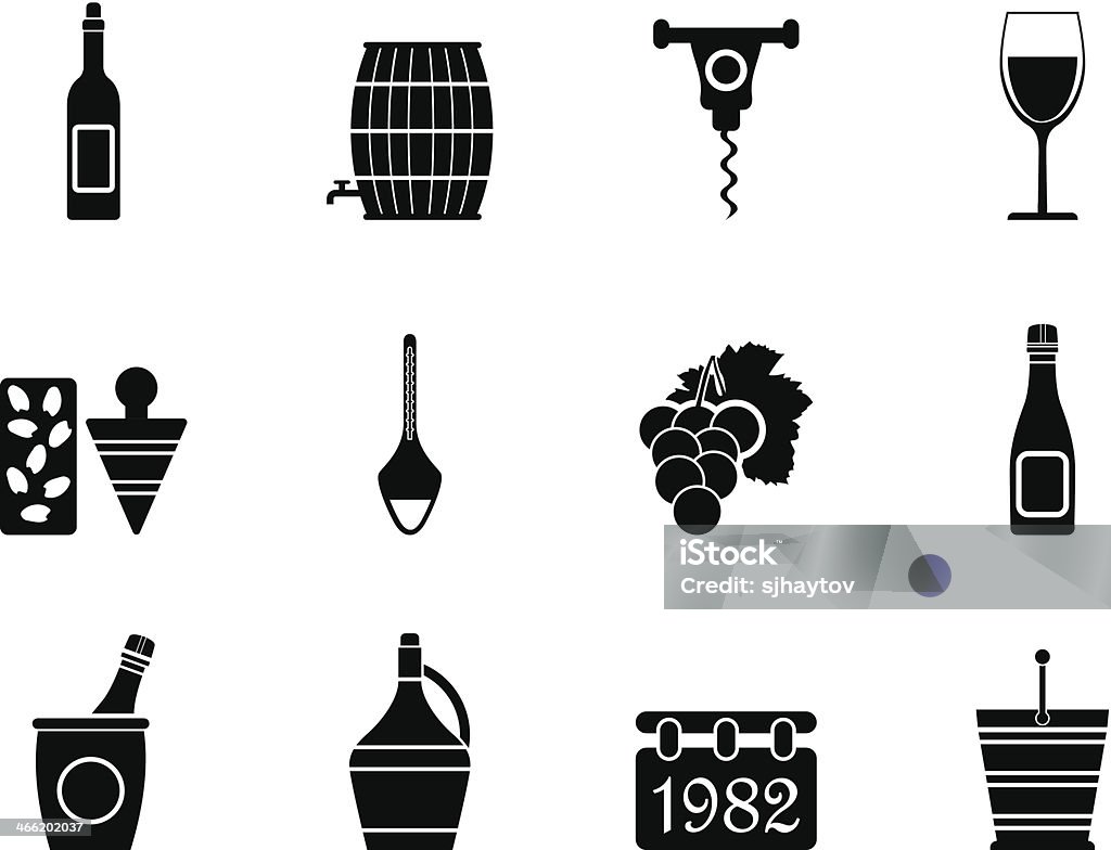 Silhouette Wine Icons Silhouette Wine Icons - Vector Icon Set Alcohol - Drink stock vector