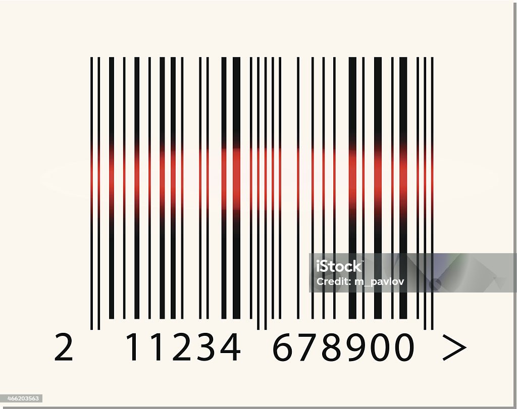 Barcode-Symbol mit roten laser beam - Lizenzfrei Namensband Vektorgrafik